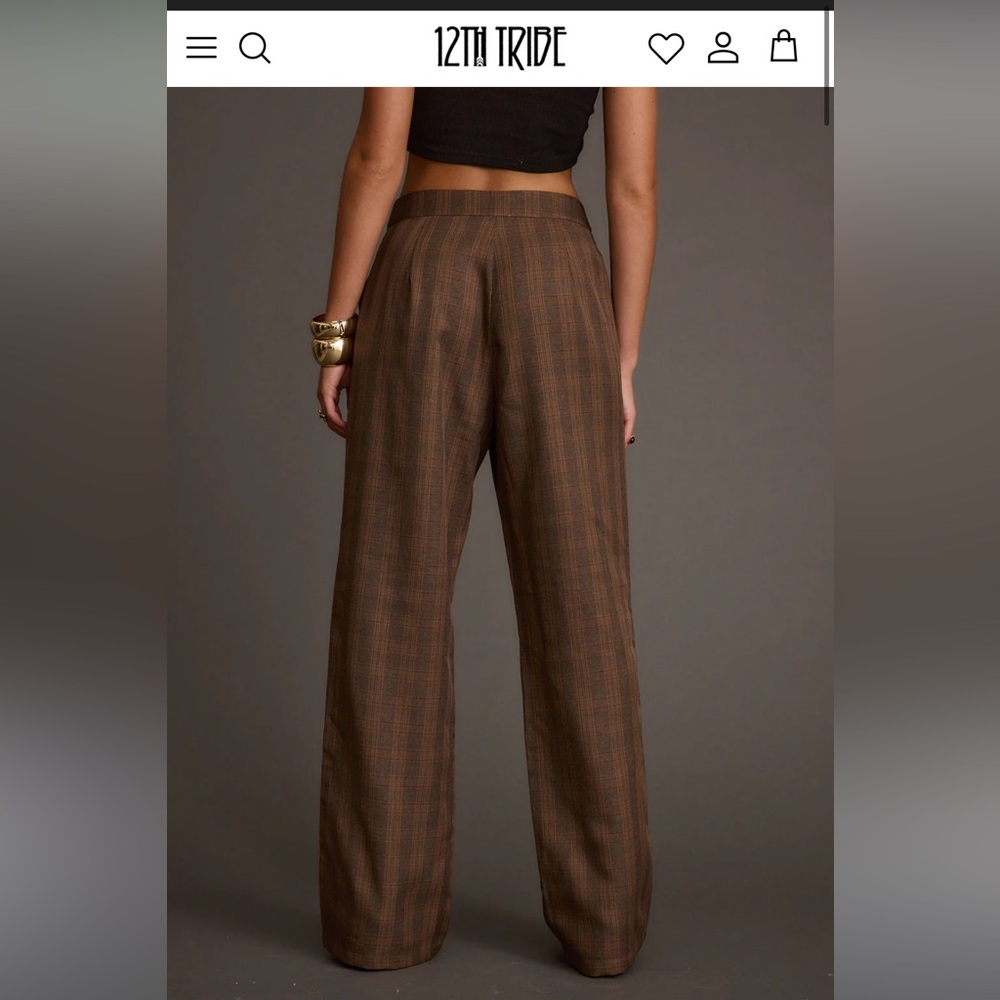 Franklin Tan Checkered Pant - size large